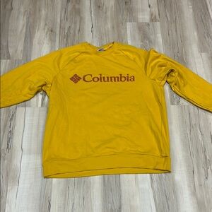 Columbia mustard Yellow Crewneck Sweater Classic Pullover